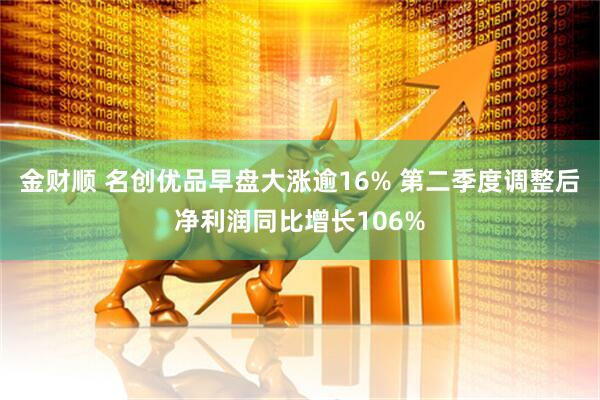 金财顺 名创优品早盘大涨逾16% 第二季度调整后净利润同比增长106%