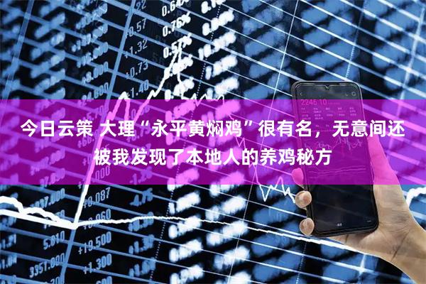 今日云策 大理“永平黄焖鸡”很有名，无意间还被我发现了本地人的养鸡秘方